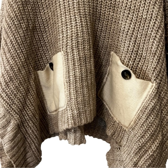 Anthropologie MOTH Westwind Turtleneck Poncho Sweater Wool Alpaca Blend Boho - Picture 10 of 15